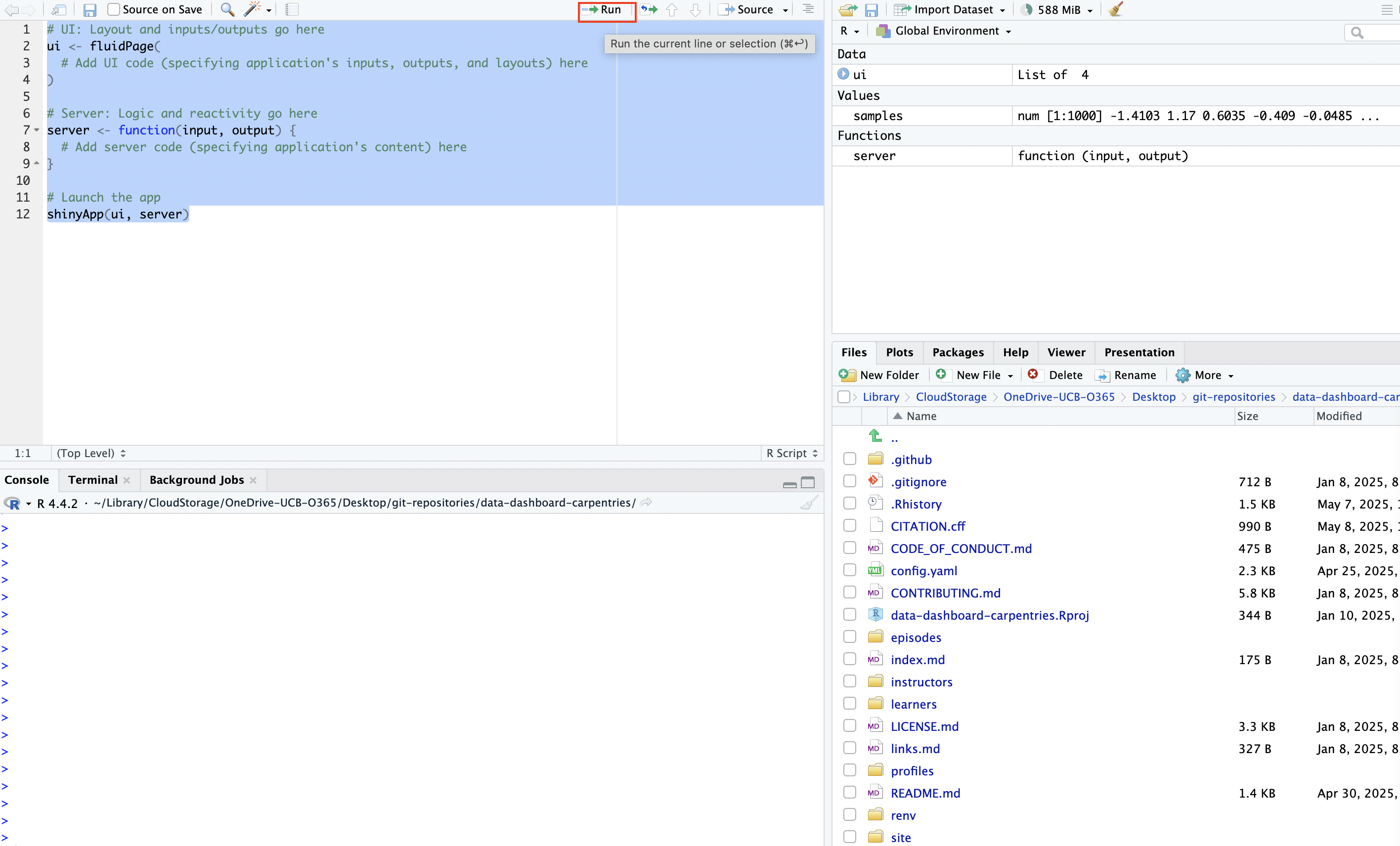 Figure 2. Launching an App
