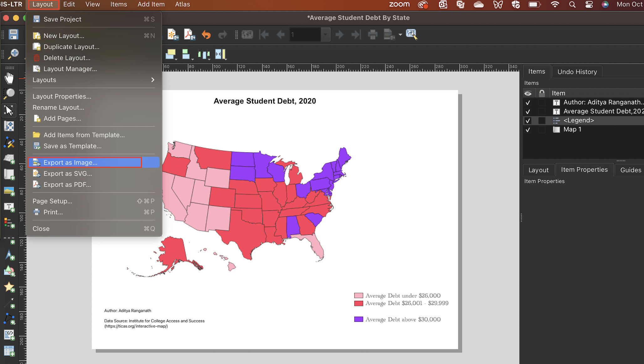 Exporting a completed map from QGIS