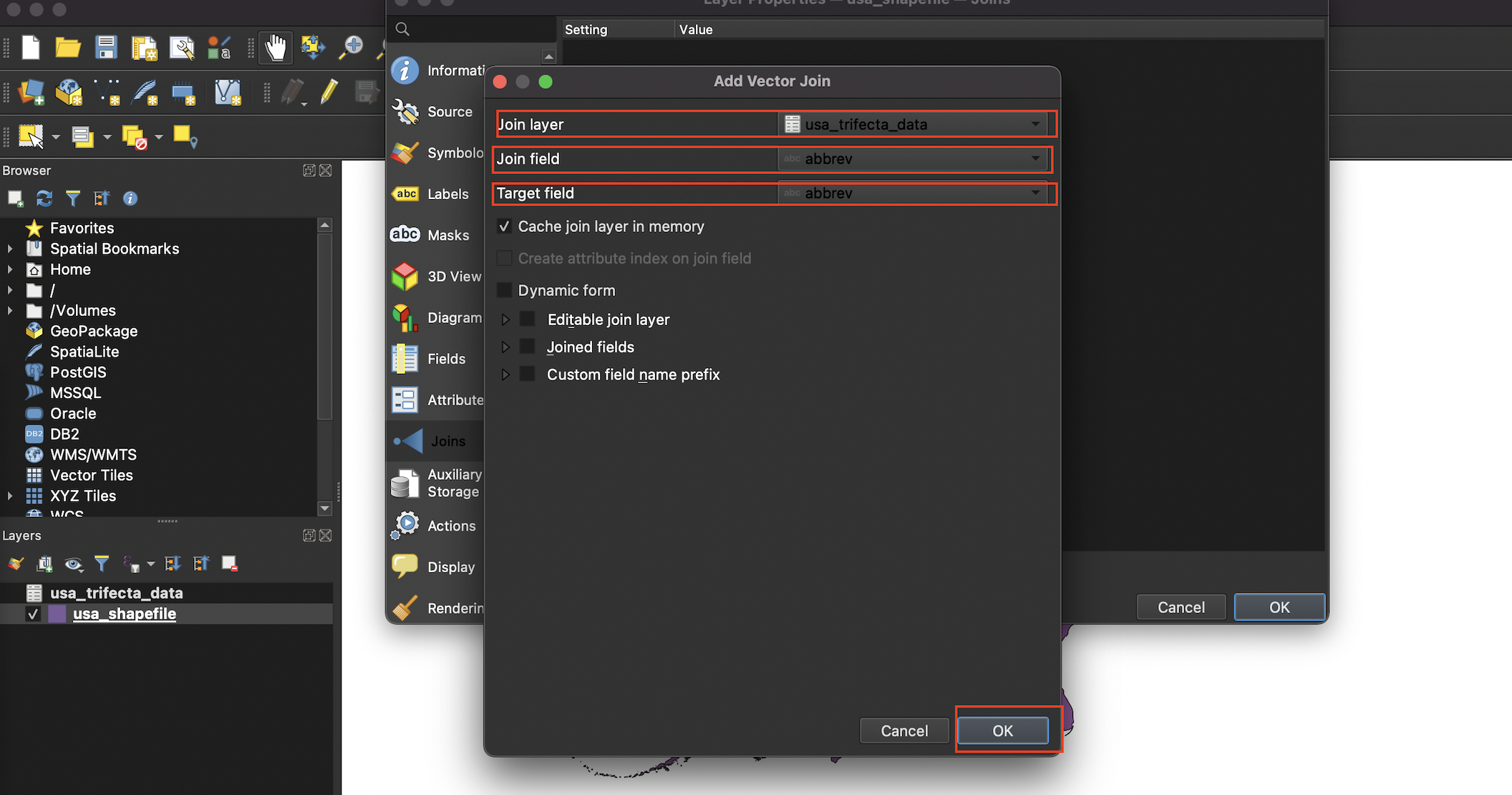 The 'Add vector join' dialog box