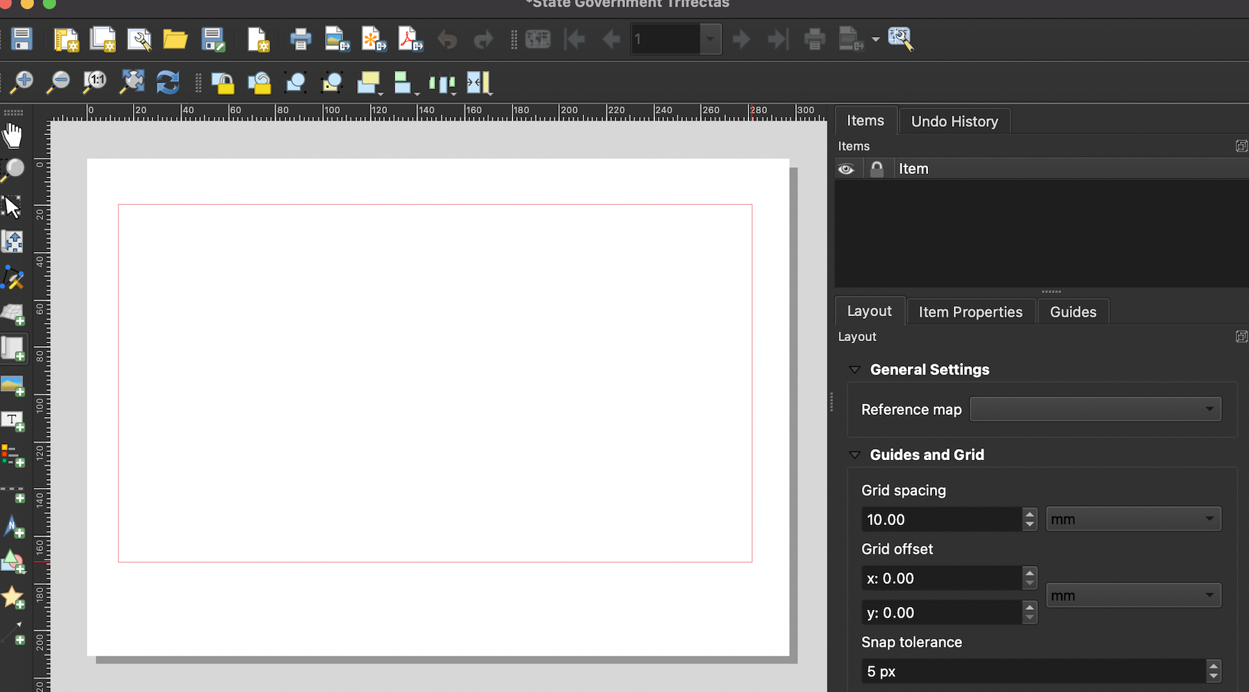 Click and drag across the map canvas