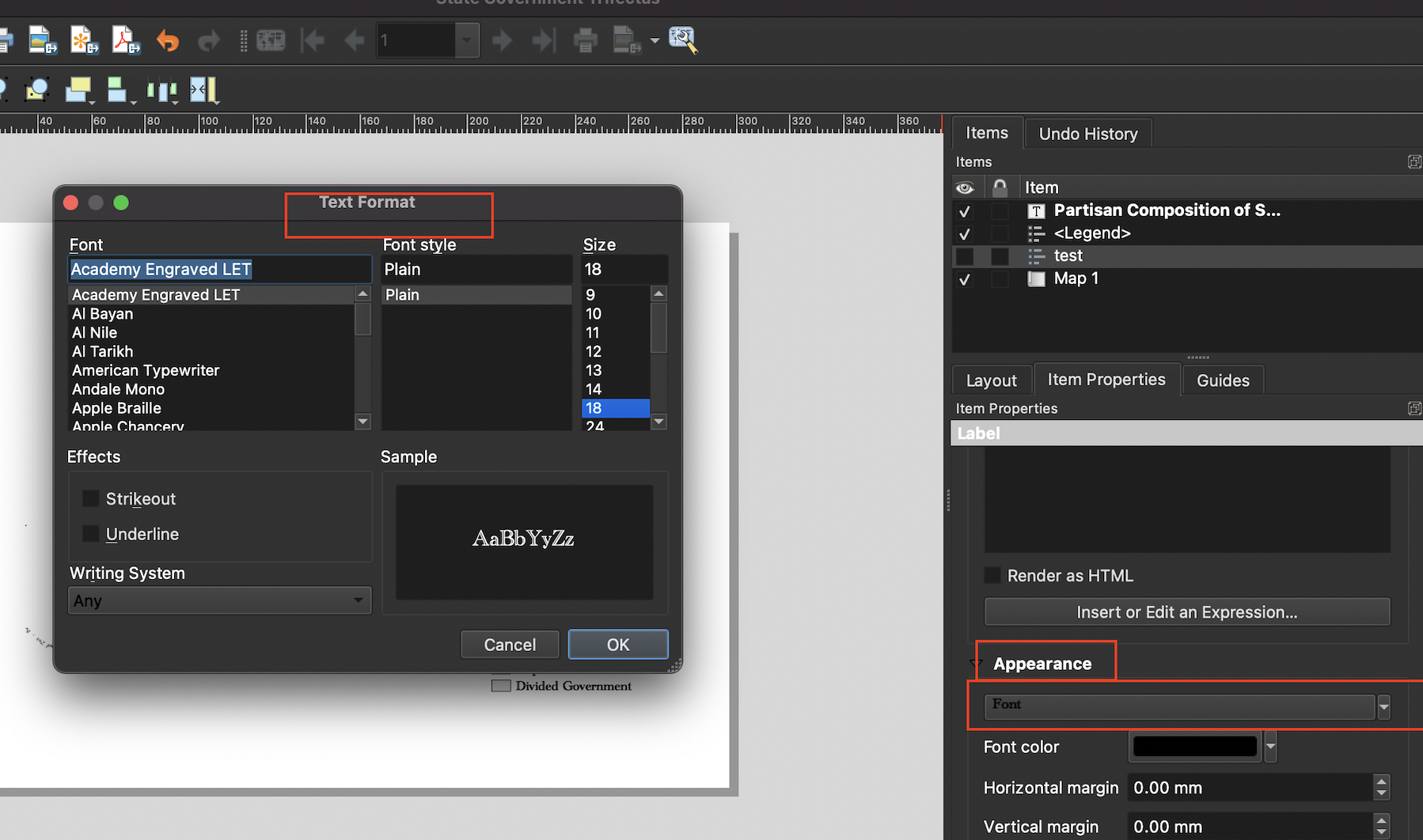 Customize the title's font and size